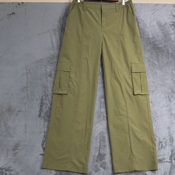 Love Tree Women's Olive Wide Leg Cargo Pants Size Large Utility, Atleisure - Picture 1 of 6